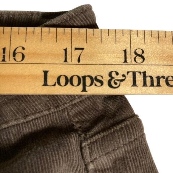 J. Jill Pants 14T Rich Brown Mid-Rise Soft Corduroy 5 Pocket Zipper Belt Loops - Picture 9 of 11